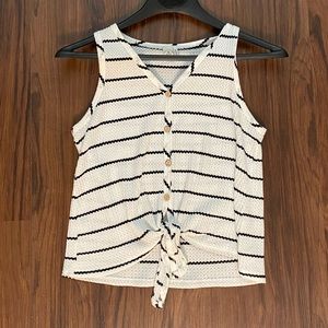 Striped Button Up Tank Top